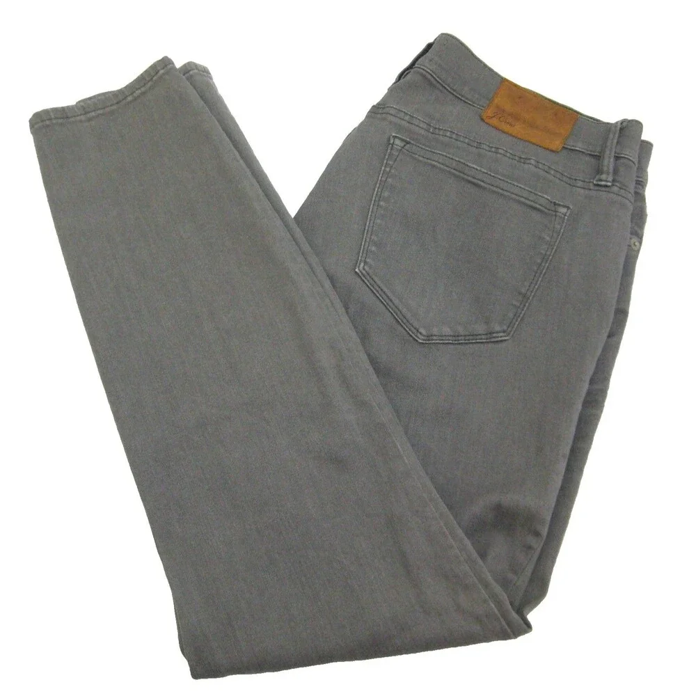 J.Crew Jeans Mens Size 31x28 Gray Toothpick Skinny Denim Pants 5 Pockets Zip Fly